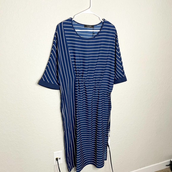 CAARA Lorna Stripe Adjustable Waist Midi Dress - Picture 4 of 8